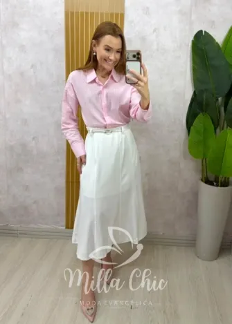 Milla Chic - Camisa Samanta 100% Linho - Manteiga (cópia)