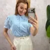Milla Chic - Camisa Tatiane em Lese - Azul