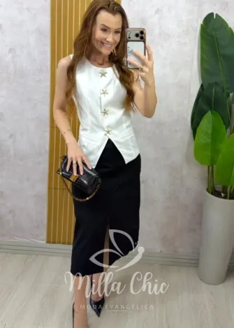 Milla Chic - Colete Cacilda - Branca