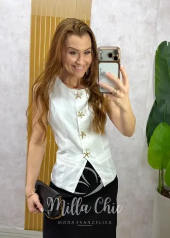 Milla Chic - Colete Cacilda - Branca