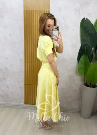 Milla Chic - Conjunto Milene em alfaiataria - Manteiga
