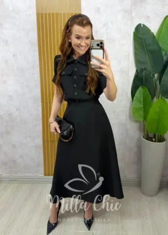 Milla Chic - Conjunto Milene em alfaiataria - Preto