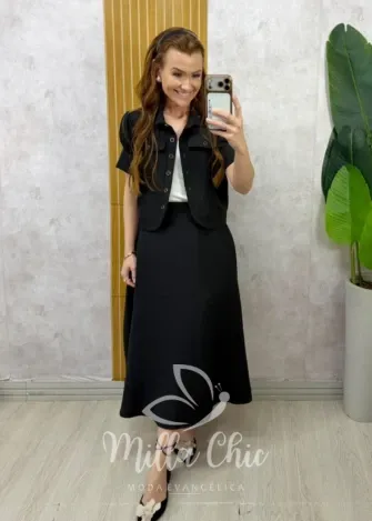 Milla Chic - Conjunto Milene em alfaiataria - Preto