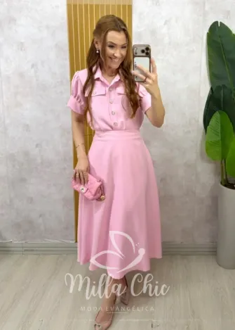 Milla Chic - Conjunto Milene em alfaiataria - Rosa