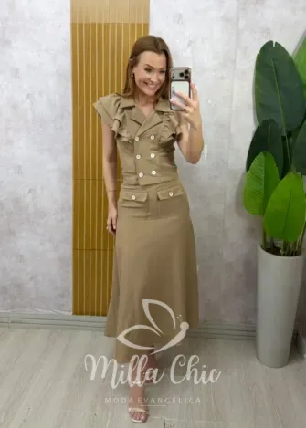 Milla Chic - Conjunto Paula – Alfaiataria Twill - Fendi