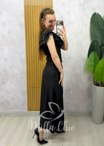 Milla Chic - Conjunto Paula – Alfaiataria Twill - Preto