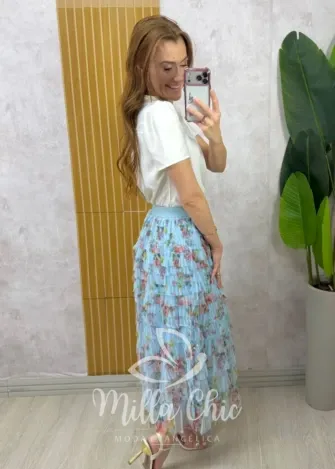 Milla Chic - Saia Florença em tule - Azul