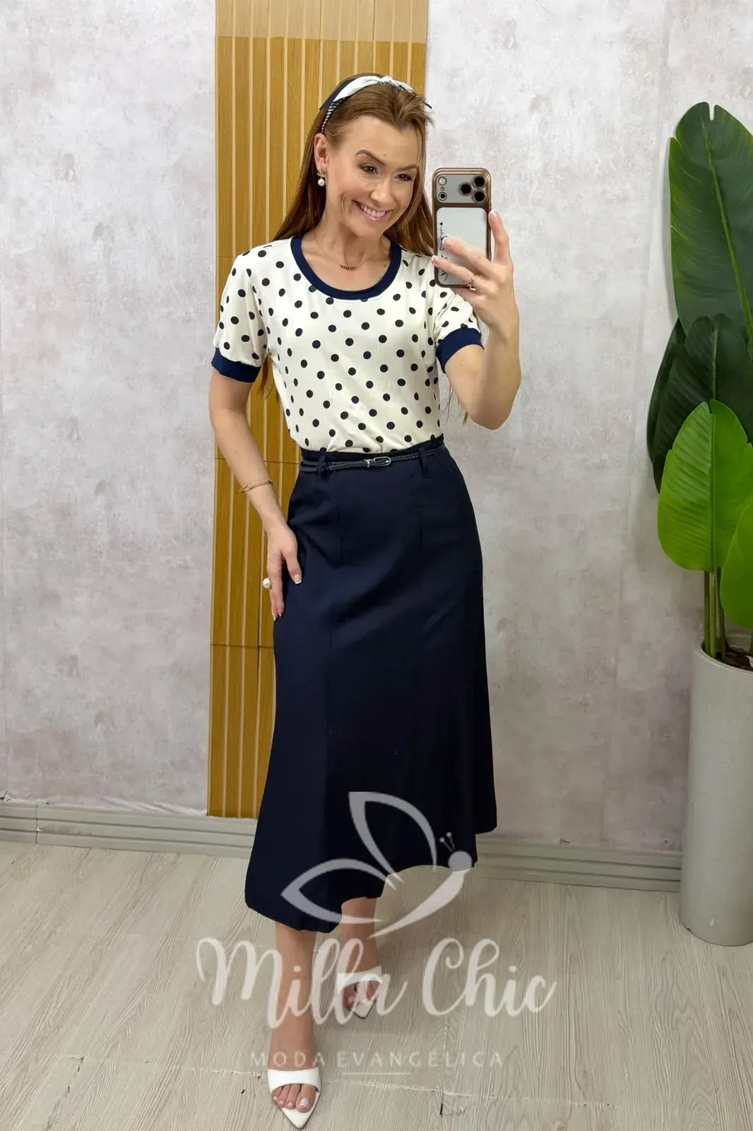 Milla Chic – Saia Gerusa -Alfaiataria com Cinto e Lenço Milla Chic - Saia Gerusa -Alfaiataria com Cinto e Lenço