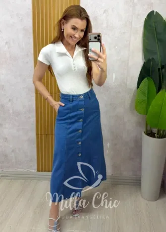 Milla Chic - Saia Jeans Iraci 🤎 (cópia)