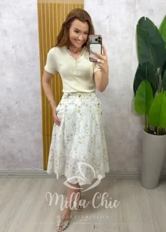 Milla Chic - Saia Kéfera em Lesie algodão
