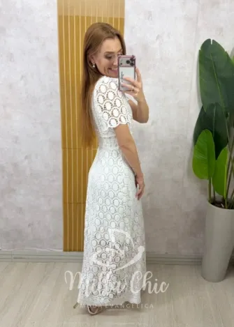 Milla Chic - Vestido Antonella em Guipper - Rosa (cópia)