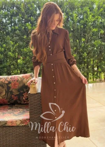 Milla Chic - Vestido Eleonor - Marrom