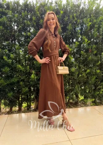 Milla Chic - Vestido Eleonor - Marrom
