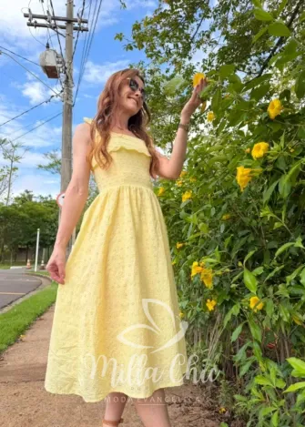 Milla Chic – Vestido Francielle – Manteiga Milla Chic - Vestido Francielle - Manteiga