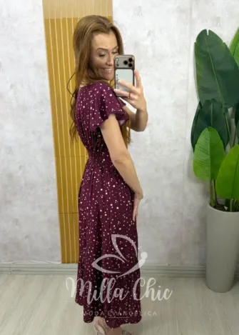 Milla Chic - Vestido Greta em viscosarja - Lilás (cópia)