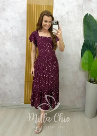 Milla Chic - Vestido Greta em viscosarja - Lilás (cópia)