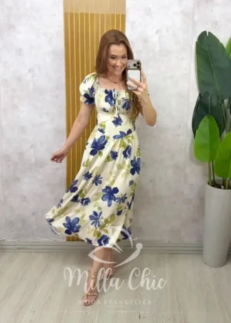 Milla Chic – Vestido Greta em viscosarja – Manteiga (cópia) Milla Chic - Vestido Greta em viscosarja - Manteiga (cópia)