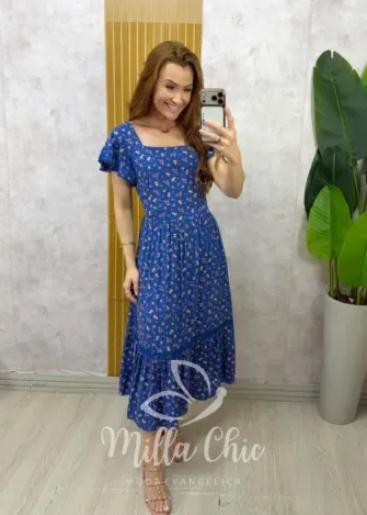 Milla Chic - Vestido Larissa em Viscolinho - Bordô (cópia)