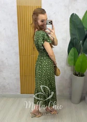 Milla Chic - Vestido Larissa em Viscolinho - Verde