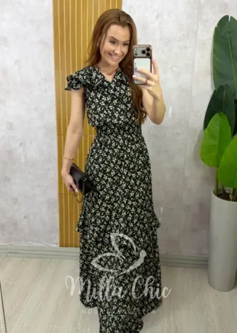 Milla Chic - Vestido Longo Geralda - Preto