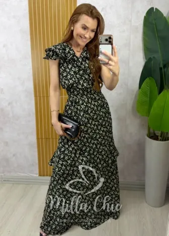 Milla Chic - Vestido Longo Geralda - Preto