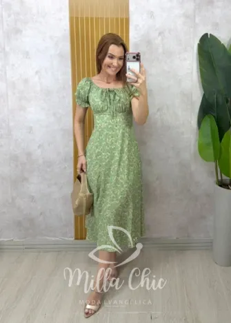 Milla Chic – Vestido Nádia em viscosarja – Verde Milla Chic - Vestido Nádia em viscosarja - Verde