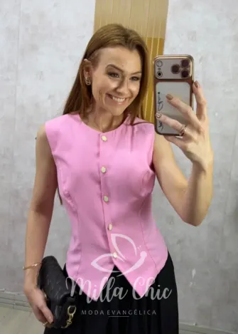 Milla Chic – Blusa Colete Maitê – Manteiga (cópia) Milla Chic - Blusa Colete Maitê - Manteiga (cópia)