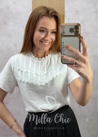 Milla Chic – Blusa em renda Bárbara – Branca (cópia) Milla Chic - Blusa em renda Bárbara - Branca (cópia)