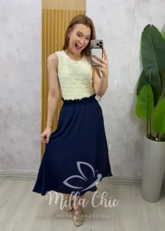 Milla Chic - Blusa em renda Bárbara - Champagne