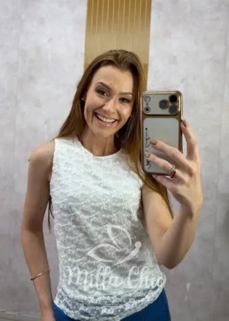 Milla Chic - Blusa em renda Bárbara - Champagne (cópia)
