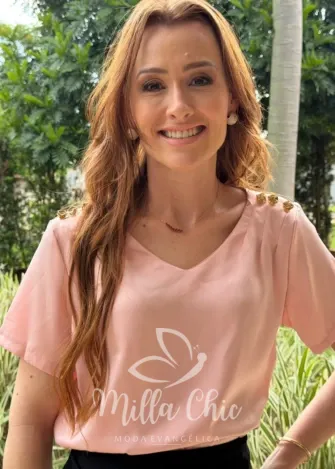 Milla Chic - Blusa Érica — Toque Acetinado com Detalhes nos Ombros - Verde (cópia)