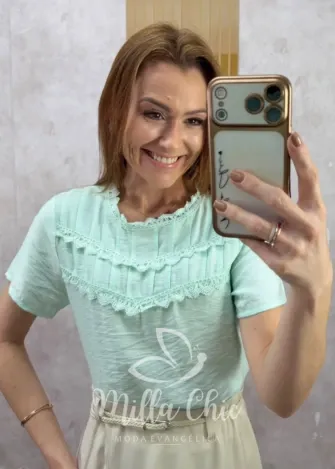 Milla Chic - Blusa Josiane 💛 - Menta