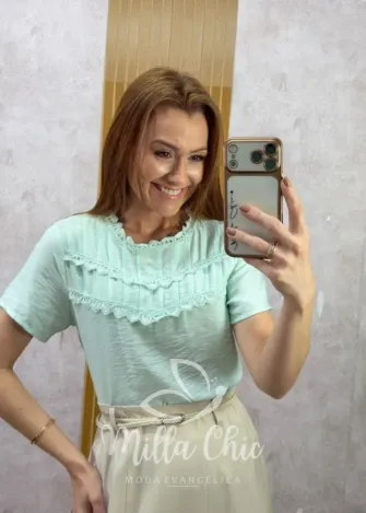 Milla Chic - Blusa Josiane 💚 - Verde Menta