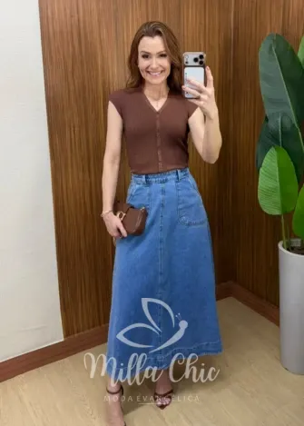 Milla Chic - Blusa Karen em Tricô Modal com Laço Bordado (cópia)