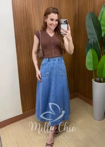 Milla Chic - Blusa Karen em Tricô Modal com Laço Bordado (cópia)