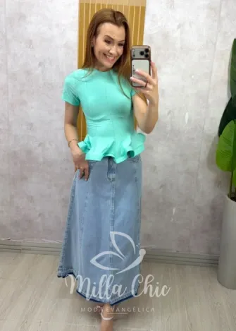 Milla Chic - Blusa Peplum Valentina - Branca