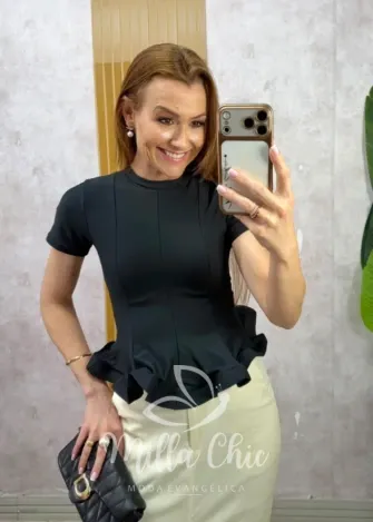 Milla Chic - Blusa Peplum Valentina - Rosa (cópia)