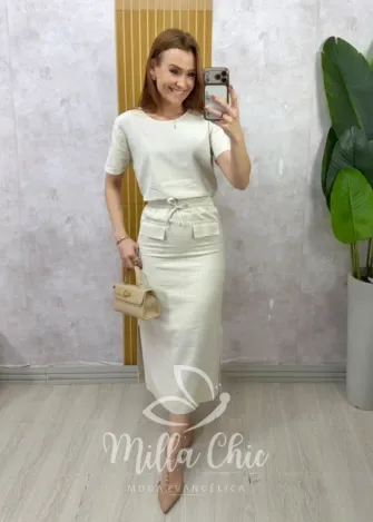 Milla Chic - Conjunto em Linho Sofia - Areia