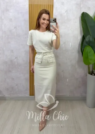 Milla Chic - Conjunto em Linho Sofia - Areia