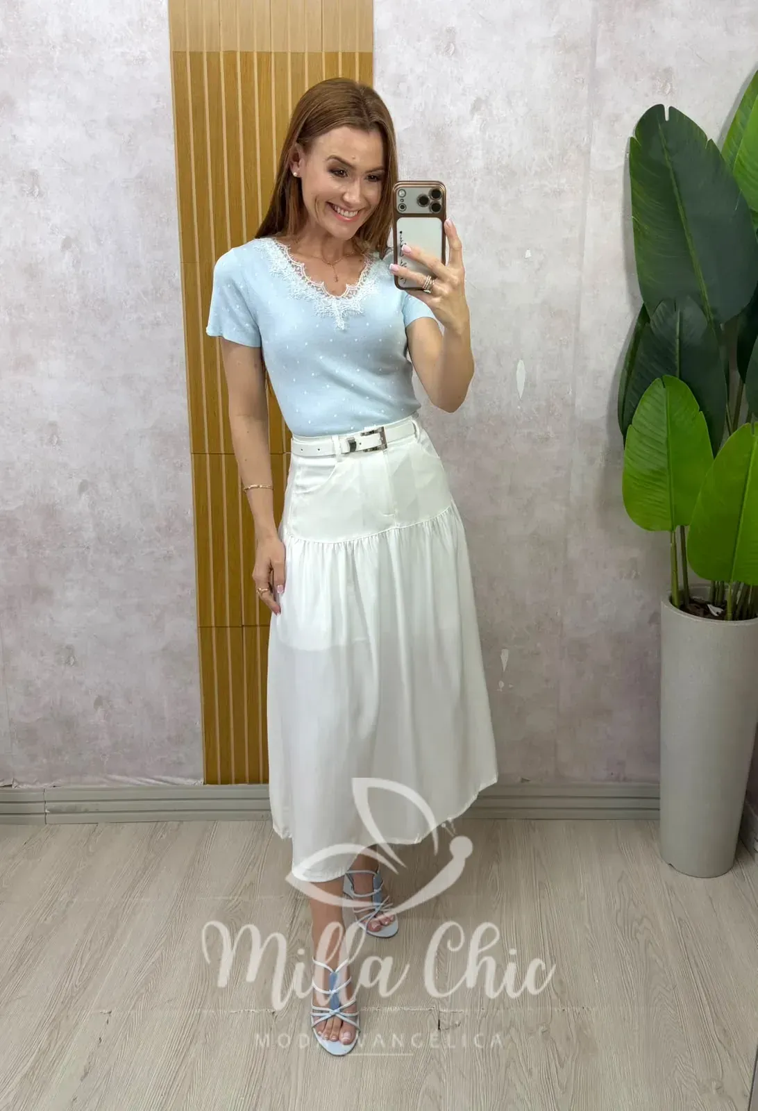 Milla Chic – Saia Eloá — Alfaiataria com Cinto – Branca Milla Chic - Saia Eloá — Alfaiataria com Cinto - Branca