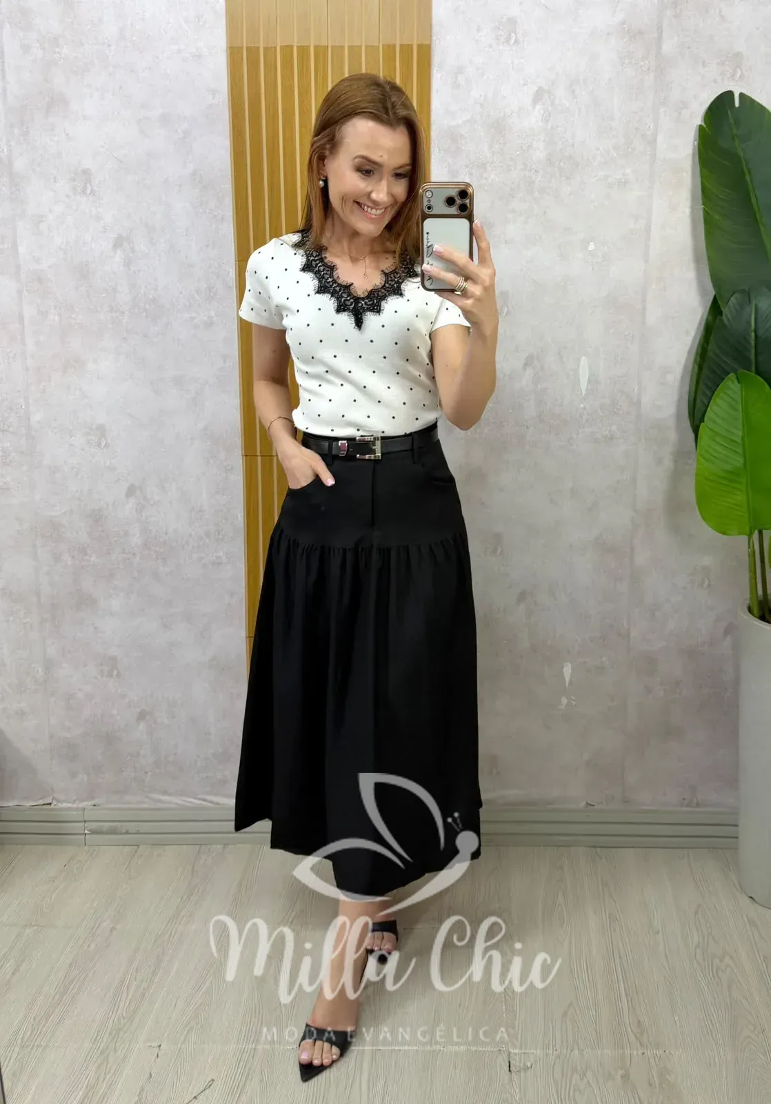 Milla Chic – Saia Eloá — Alfaiataria com Cinto – Marrom (cópia) Milla Chic - Saia Eloá — Alfaiataria com Cinto - Marrom (cópia)
