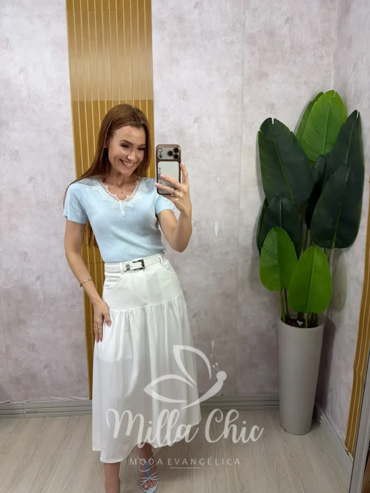 Milla Chic – Saia Eloá — Alfaiataria com Cinto – Marrom (cópia) Milla Chic - Saia Eloá — Alfaiataria com Cinto - Marrom (cópia)