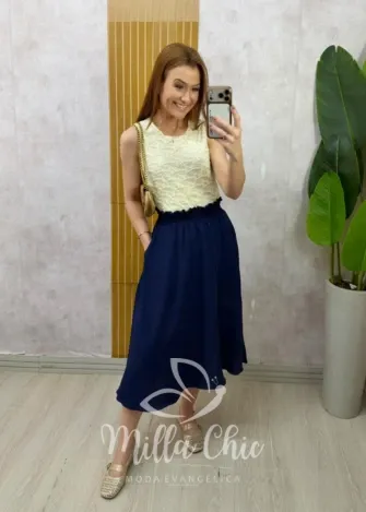 Milla Chic - Saia Francine - Azul Marinho