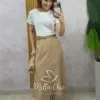 Milla Chic - Saia Gerusa Alfaiataria com Cinto e Lenço - Branca (cópia)