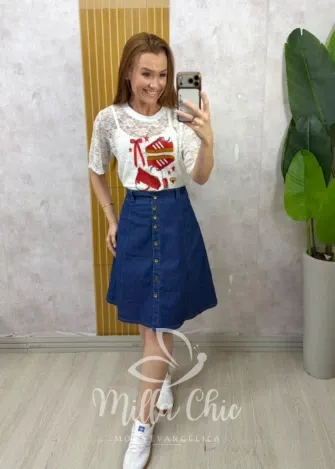 Milla Chic – Saia Jeans Elza Milla Chic - Saia Jeans Elza