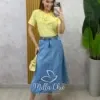 Milla Chic - Saia Jeans Regina - Azul