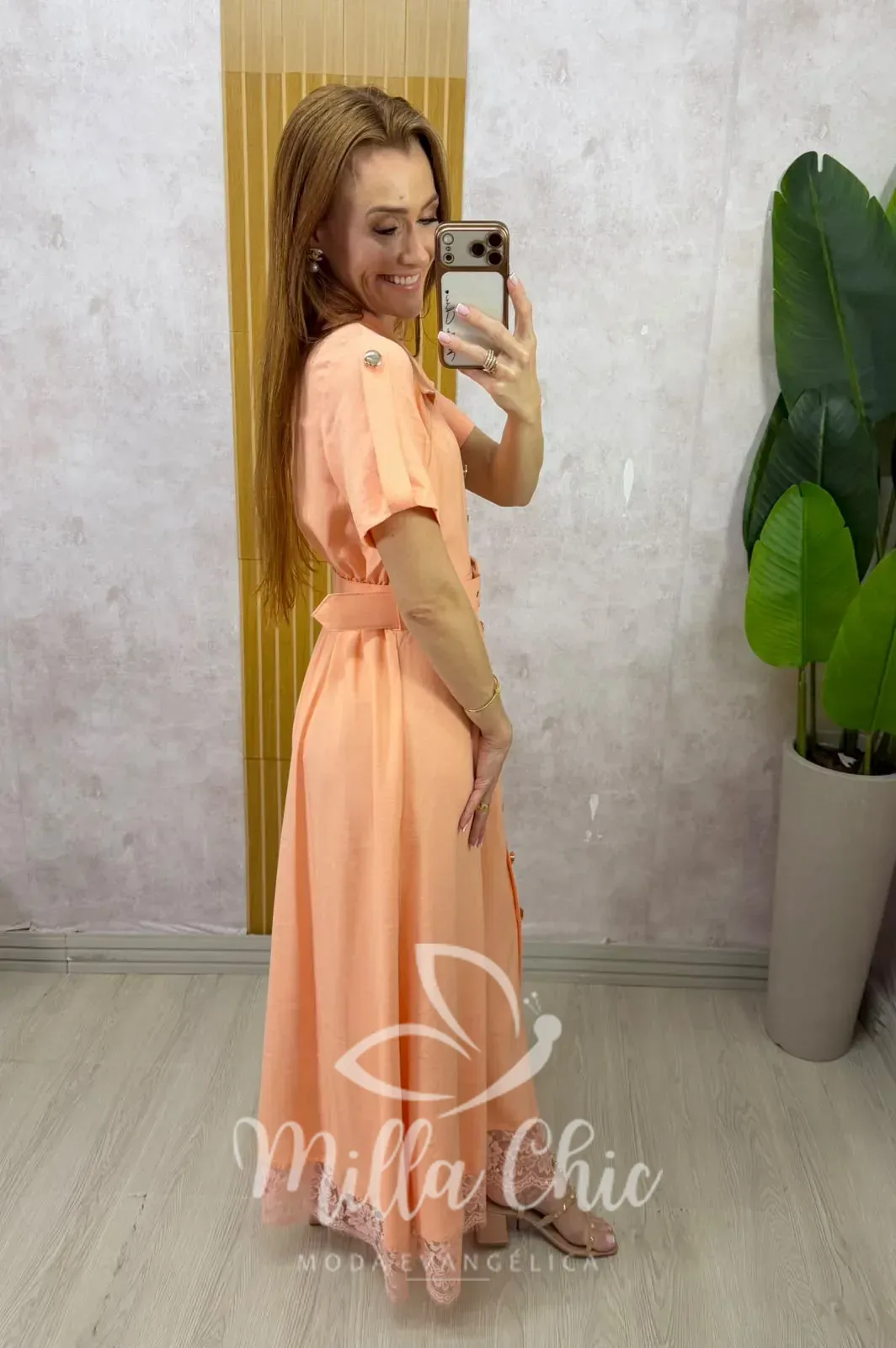 Milla Chic – Vestido Chemise Celina – Laranja Milla Chic - Vestido Chemise Celina - Laranja