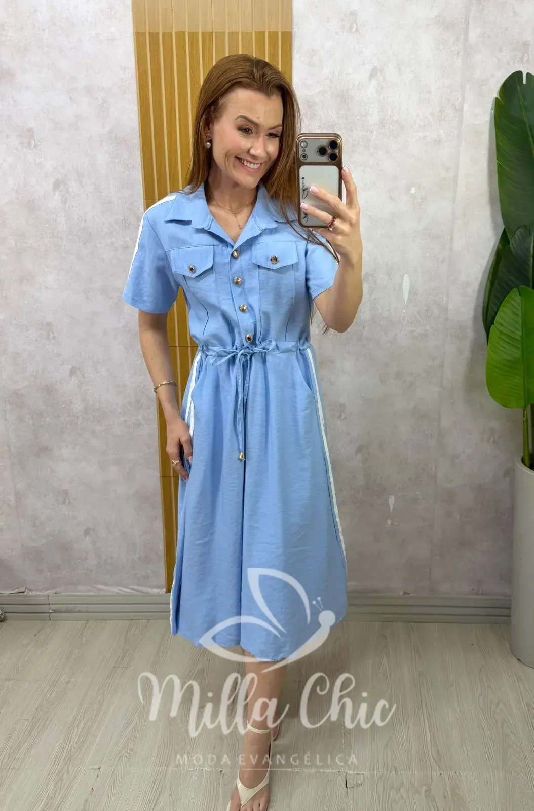 Milla Chic – Vestido Chemise Letícia — Alfaiataria com Viés Milla Chic - Vestido Chemise Letícia — Alfaiataria com Viés