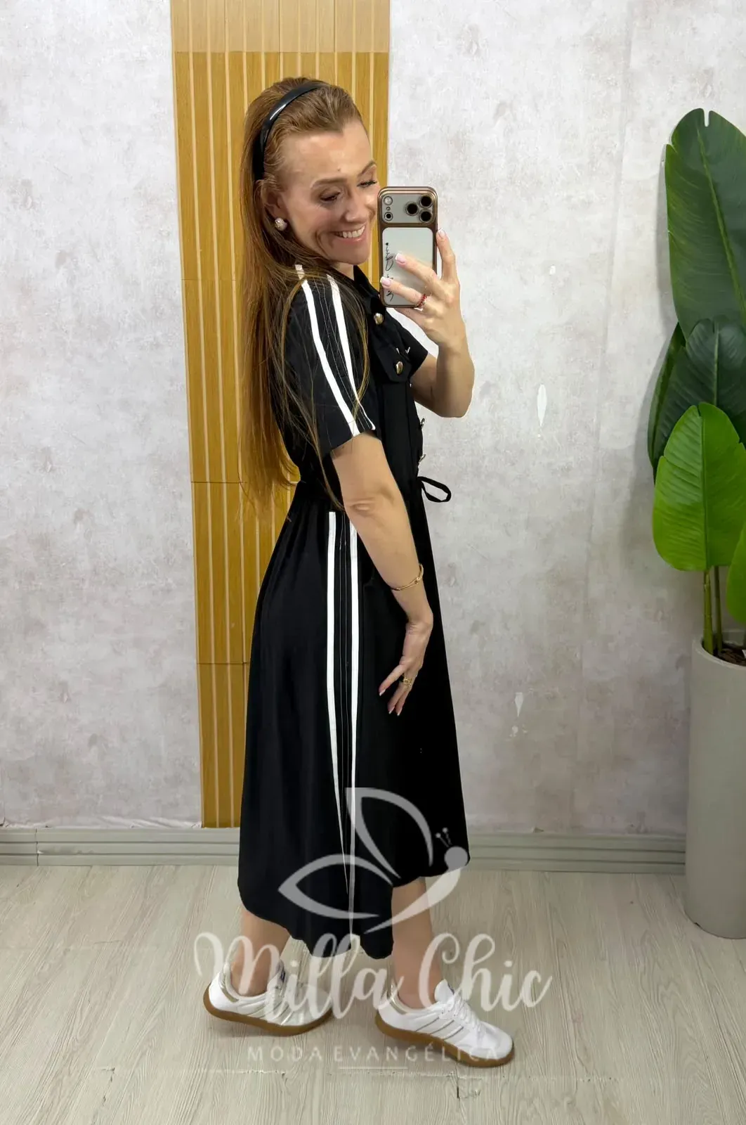 Milla Chic – Vestido Chemise Letícia — Alfaiataria com Viés – Preto Milla Chic - Vestido Chemise Letícia — Alfaiataria com Viés - Preto