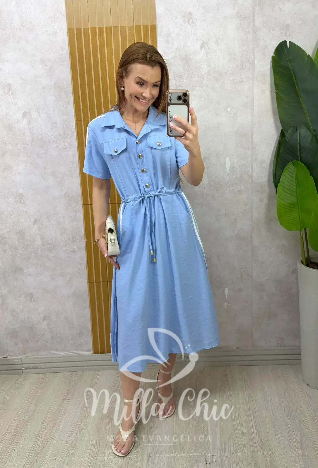 Milla Chic – Vestido Chemise Letícia — Alfaiataria com Viés Milla Chic - Vestido Chemise Letícia — Alfaiataria com Viés